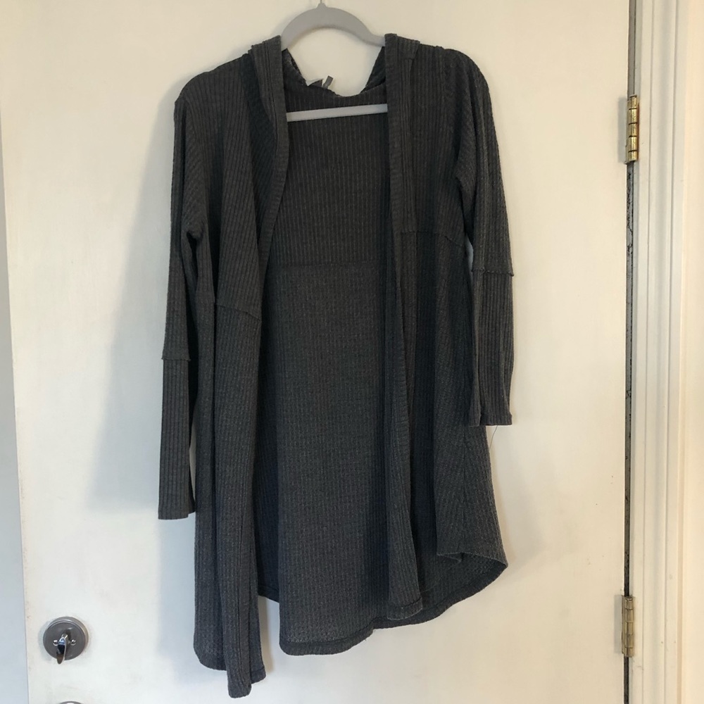 Hooded Gray Cardigan